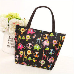 Vintage Floral Pattern Tote Handbag Classic Storage Satchel Bag