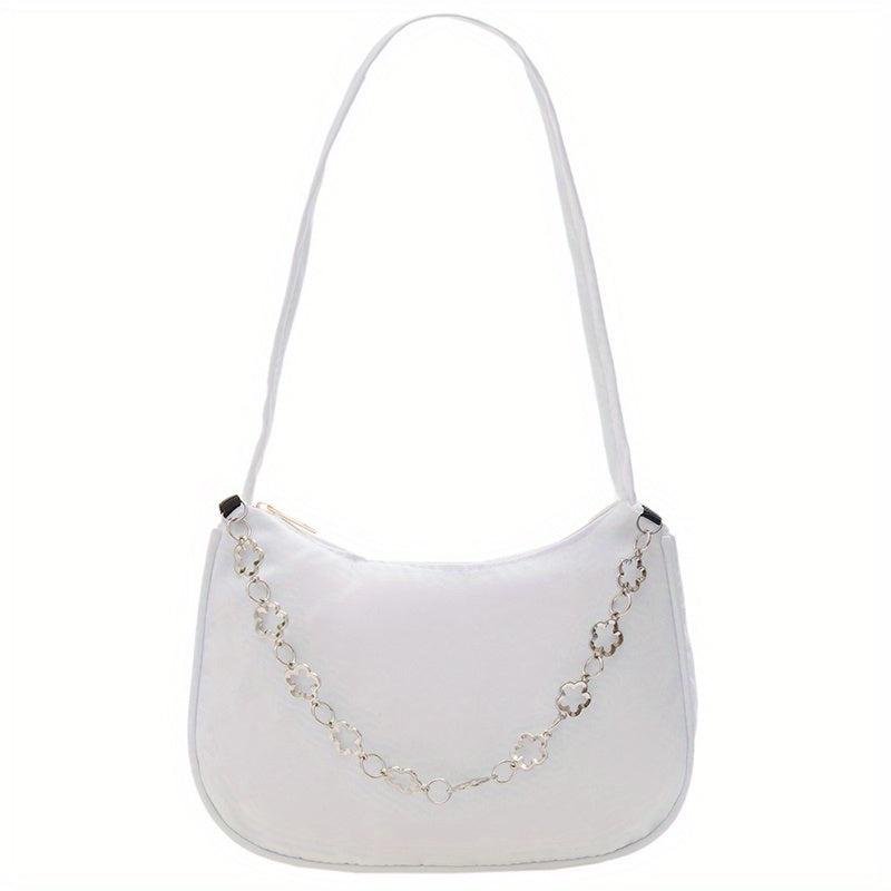 Floral Pattern Metal Shoulder Bag Soft Handbag