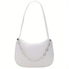 Floral Pattern Metal Shoulder Bag Soft Handbag