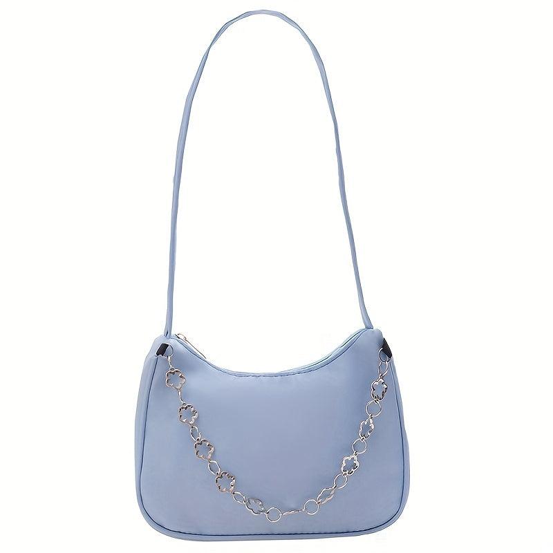Floral Pattern Metal Shoulder Bag Soft Handbag