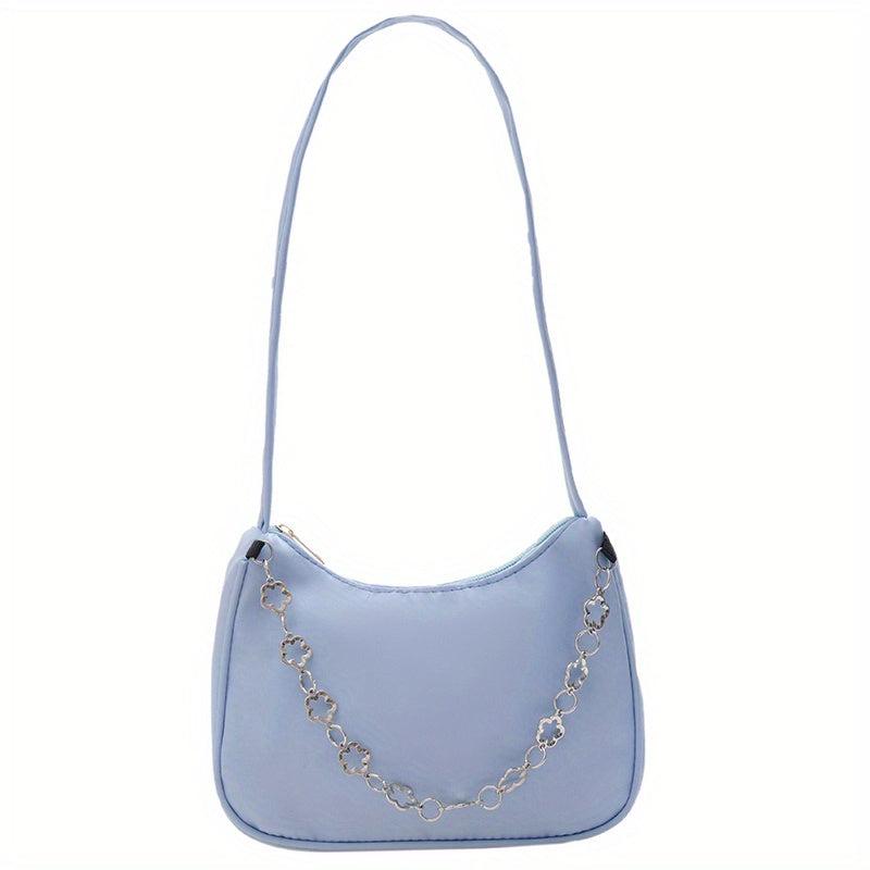 Floral Pattern Metal Shoulder Bag Soft Handbag