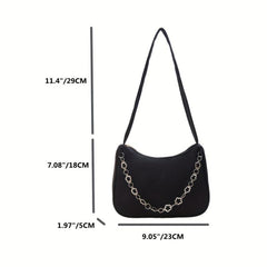 Floral Pattern Metal Shoulder Bag Soft Handbag