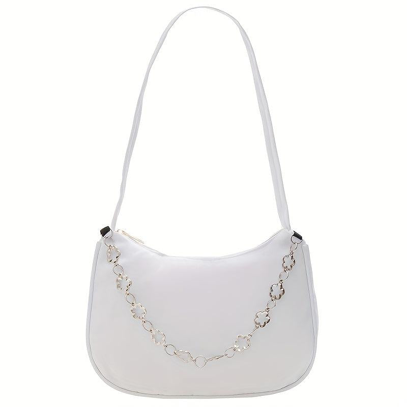 Floral Pattern Metal Shoulder Bag Soft Handbag