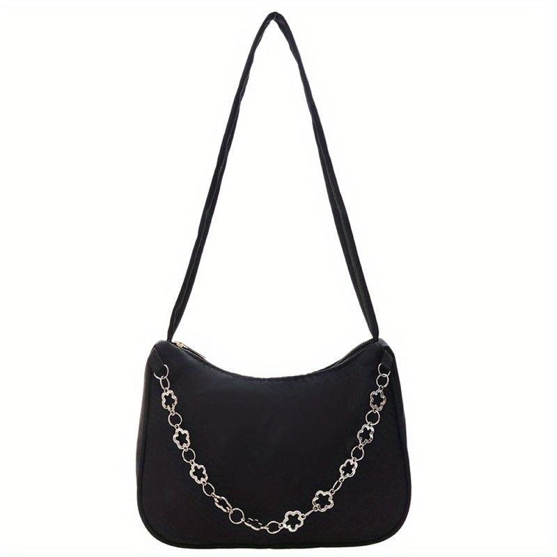 Floral Pattern Metal Shoulder Bag Soft Handbag