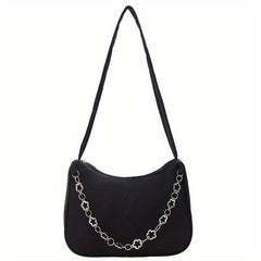 Floral Pattern Metal Shoulder Bag Soft Handbag