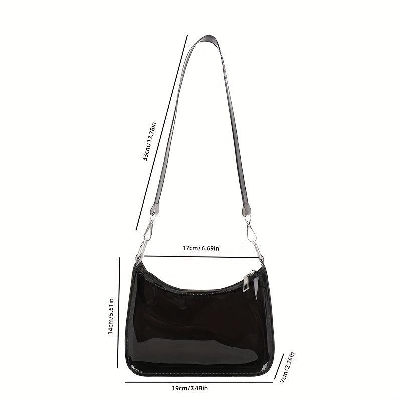 Transparent Jelly Shoulder Bag Underarm Purse for Travel Events Concert
