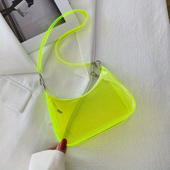 Transparent Jelly Shoulder Bag Underarm Purse for Travel Events Concert