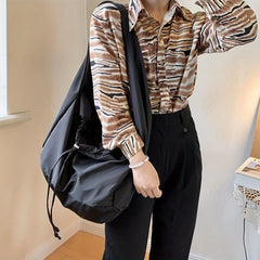 Nylon Drawstring Tote Bag Large Capacity Shopping Bag
