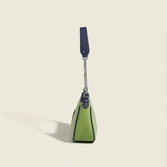 Y2K Green Embroidery Underarm Bag Chain Baguette
