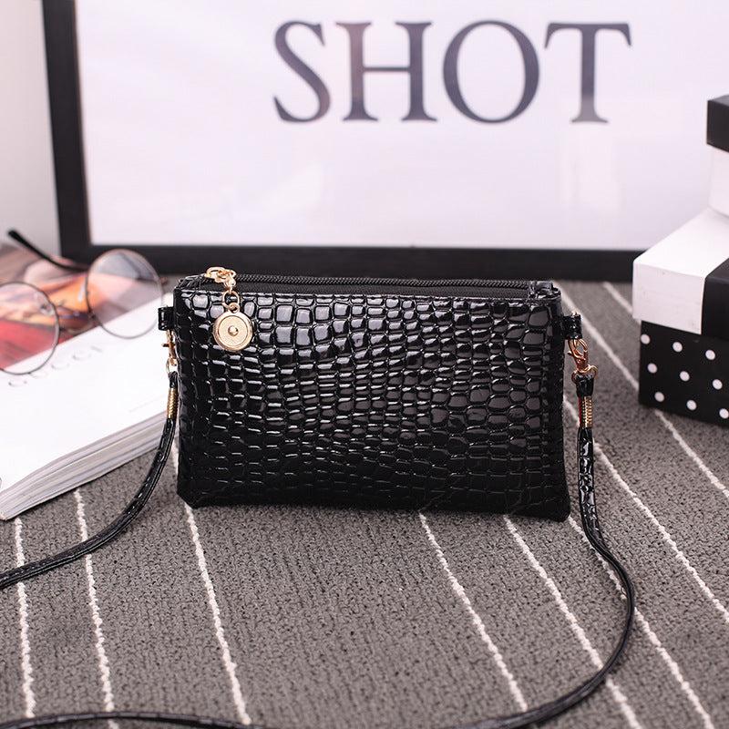 Minimalist Crocodile Embossed Long Purse Solid Clutch Wallet Zipper Purse