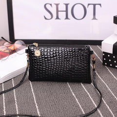 Minimalist Crocodile Embossed Long Purse Solid Clutch Wallet Zipper Purse