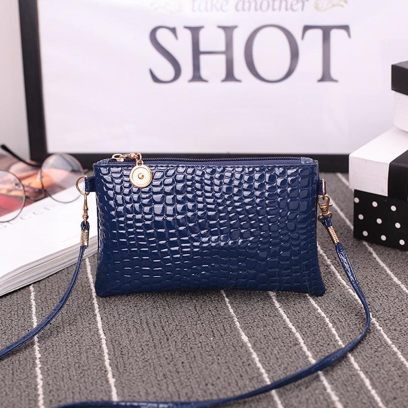 Minimalist Crocodile Embossed Long Purse Solid Clutch Wallet Zipper Purse