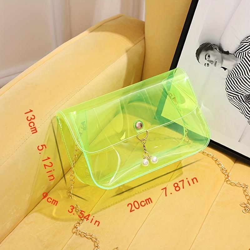 Transparent Square Jelly Bag Shoulder Chain All Match Women's Purse