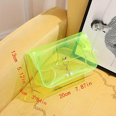 Transparent Square Jelly Bag Shoulder Chain All Match Women's Purse