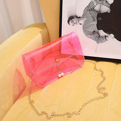 Transparent Square Jelly Bag Shoulder Chain All Match Women's Purse