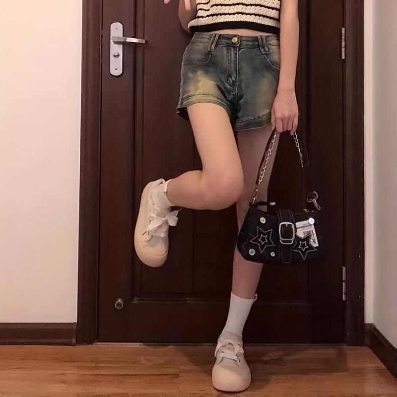 Y2K Grunge Denim Star Underarm Bag