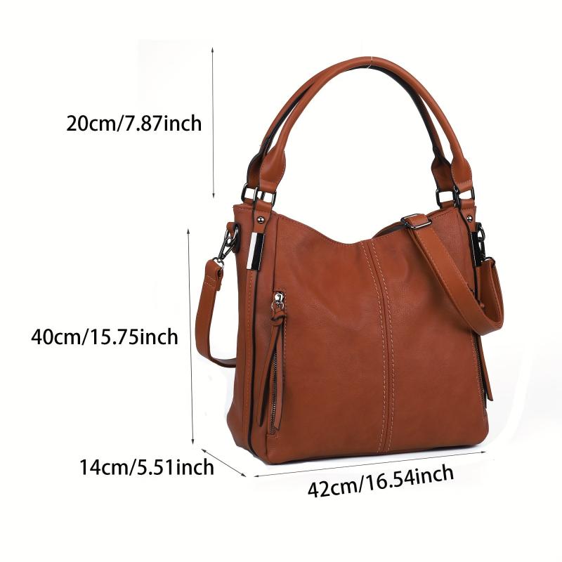 Vintage Leather Hobo Bag Crossbody Handbag for Work & Travel