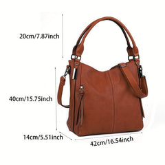 Vintage Leather Hobo Bag Crossbody Handbag for Work & Travel