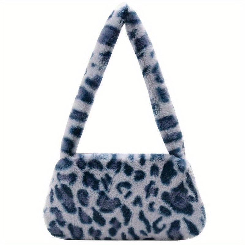 Leopard Cow Pattern Plush Bag Women's Shoulder Bag