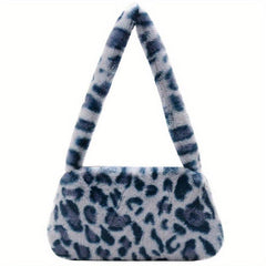 Leopard Cow Pattern Plush Bag Women's Shoulder Bag