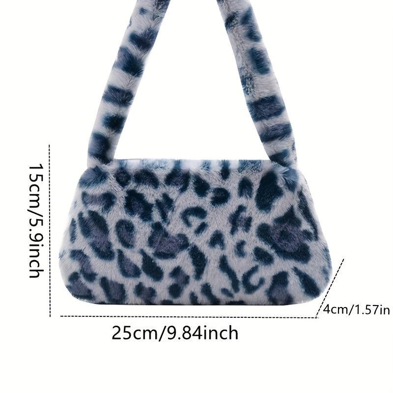 Leopard Cow Pattern Plush Bag Women's Shoulder Bag