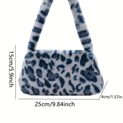 Leopard Cow Pattern Plush Bag Women's Shoulder Bag