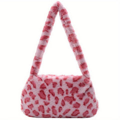 Leopard Cow Pattern Plush Bag Women's Shoulder Bag