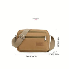Multifunctional Square Bag Zipper Shoulder Purse for Outdoor