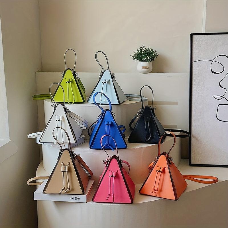 Mini Drawstring Crossbody Bag Faux Leather Clutch Purse