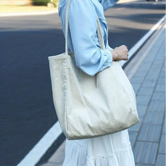 Corduroy Tote Bag Large Capacity Shoulder Bag Reusable