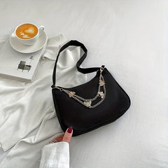 Butterfly Chain Shoulder Bag Lightweight Zipper Handbag