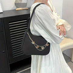 Butterfly Chain Shoulder Bag Lightweight Zipper Handbag