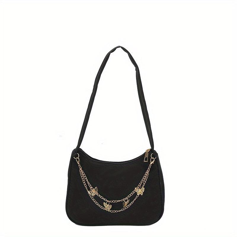 Butterfly Chain Shoulder Bag Lightweight Zipper Handbag