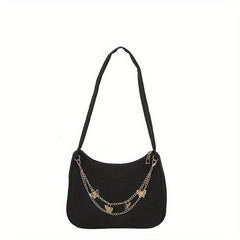 Butterfly Chain Shoulder Bag Lightweight Zipper Handbag