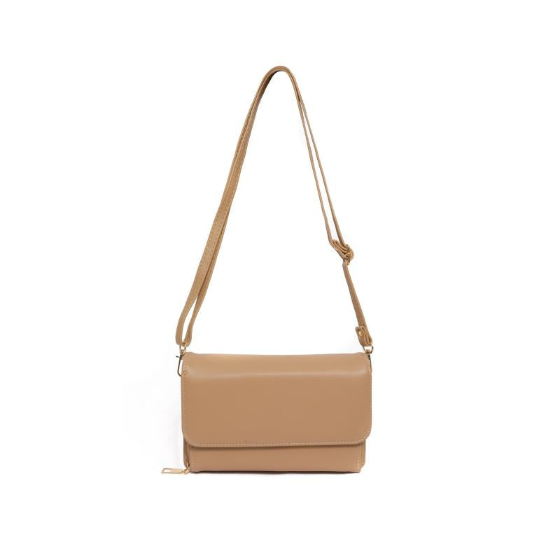 Minimalist Solid Square Shoulder Bag Flap Bag Crossbody Purse