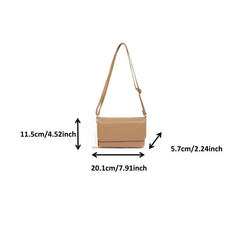 Minimalist Solid Square Shoulder Bag Flap Bag Crossbody Purse