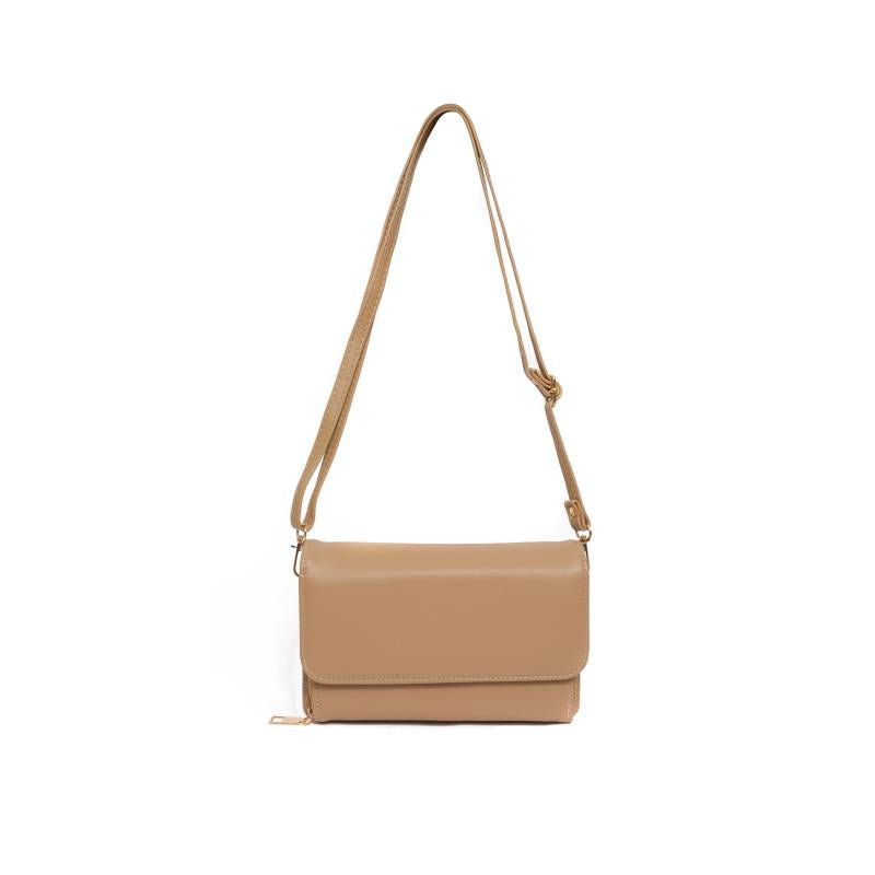 Minimalist Solid Square Shoulder Bag Flap Bag Crossbody Purse