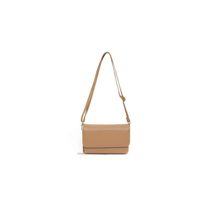 Minimalist Solid Square Shoulder Bag Flap Bag Crossbody Purse
