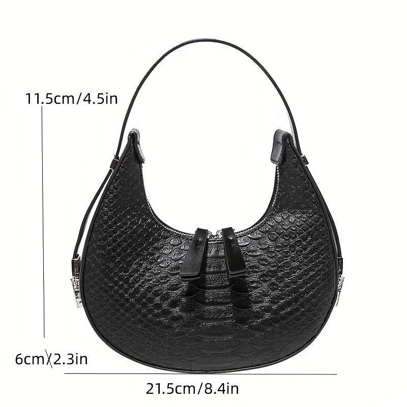 Crocodile Hobo Bag Women Vegan Leather Shoulder Purse