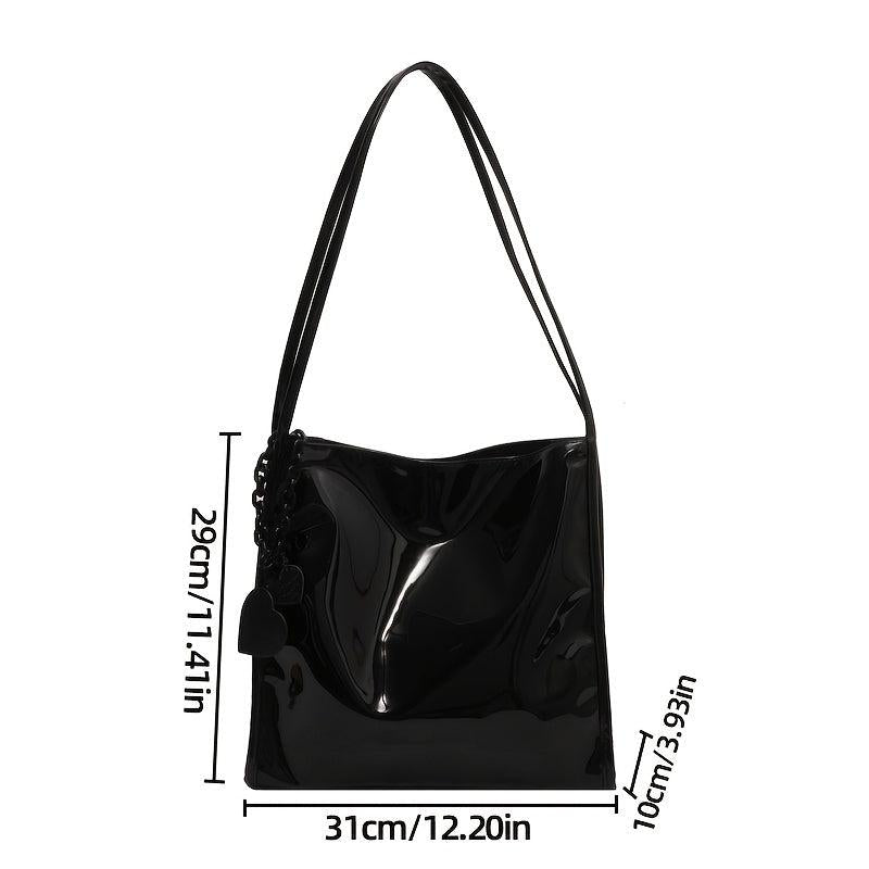 Large Capacity Hobo Bag Vegan PU Shoulder Bag Women's Casual Handbag & Tote