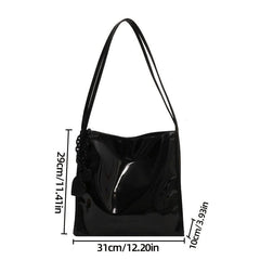 Large Capacity Hobo Bag Vegan PU Shoulder Bag Women's Casual Handbag & Tote