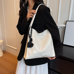 Large Capacity Hobo Bag Vegan PU Shoulder Bag Women's Casual Handbag & Tote