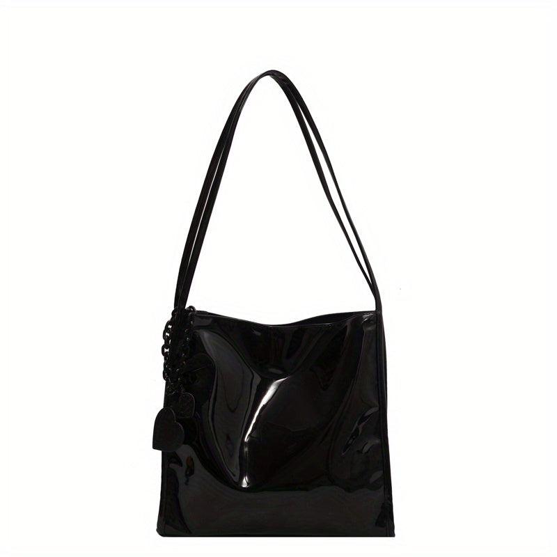 Large Capacity Hobo Bag Vegan PU Shoulder Bag Women's Casual Handbag & Tote