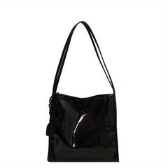 Large Capacity Hobo Bag Vegan PU Shoulder Bag Women's Casual Handbag & Tote