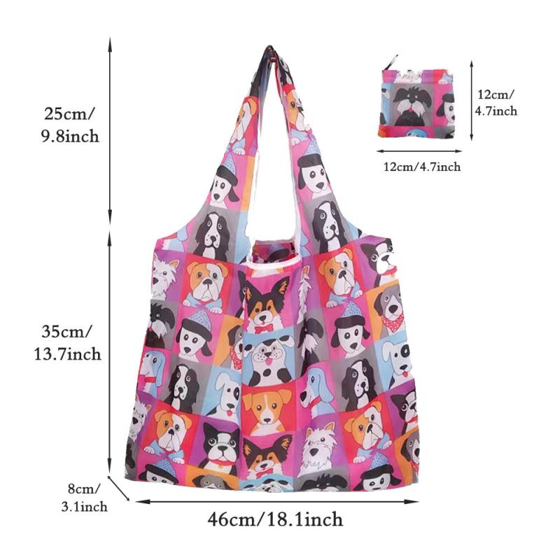 Large Capacity Printed Tote Bag Lightweight Foldable Shopping Bag