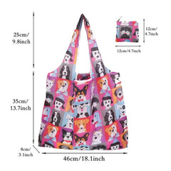 Large Capacity Printed Tote Bag Lightweight Foldable Shopping Bag