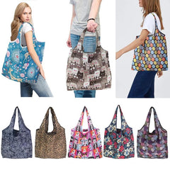 Large Capacity Printed Tote Bag Lightweight Foldable Shopping Bag