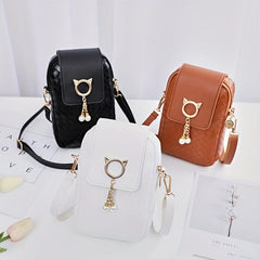 Minimalist Braided Shoulder Bag Zipper Phone Coin Purse