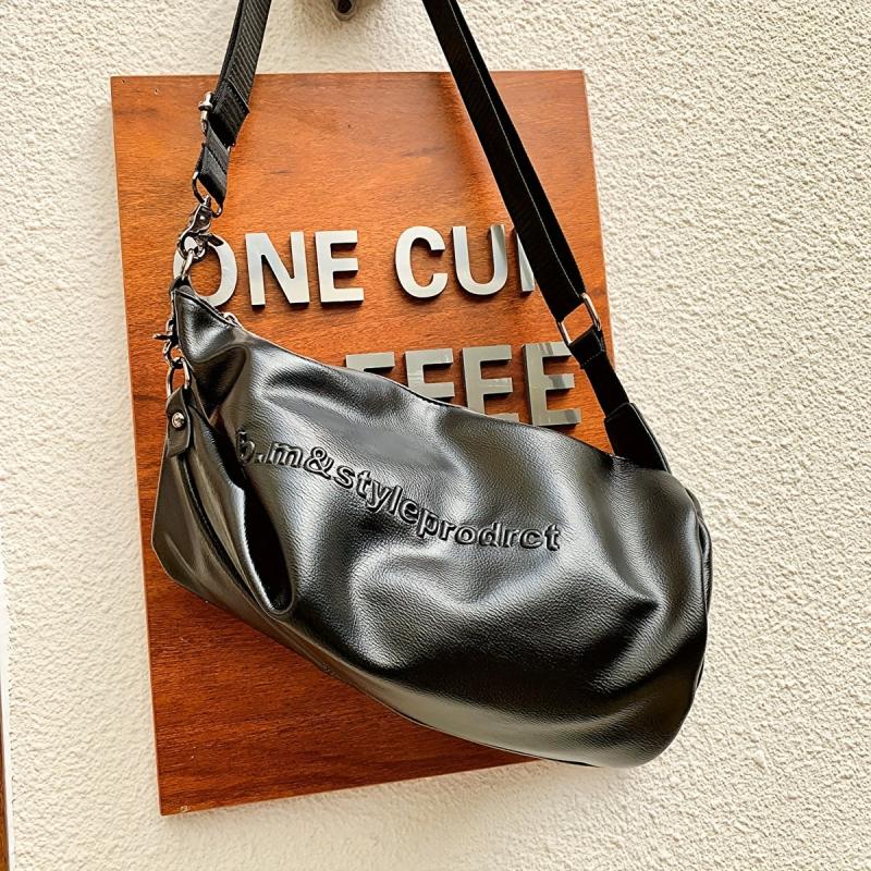 Niche Letter Embossed Crossbody Bag Large Capacity All Match