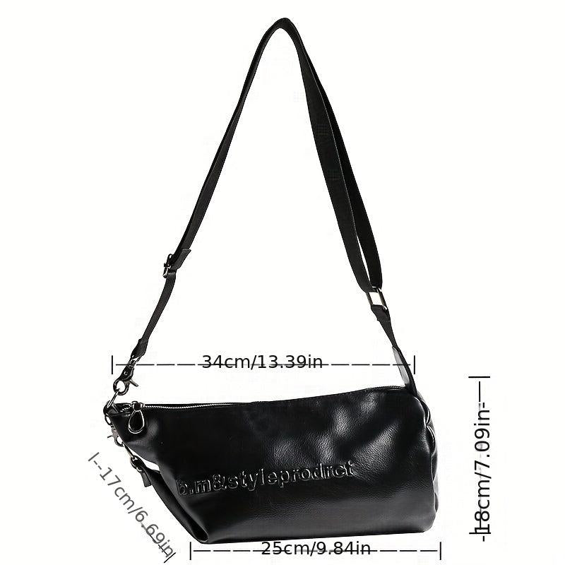 Niche Letter Embossed Crossbody Bag Large Capacity All Match